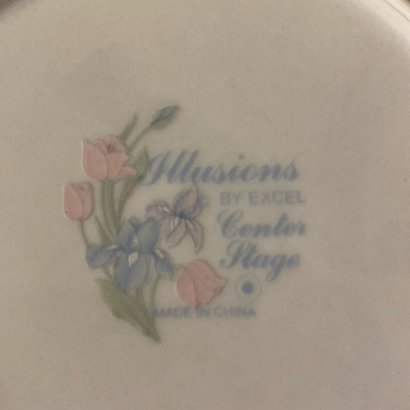 (2) Illusions By Excel Center Stage 7” Bread & Butter Plates w/ Silver Trim - Picture 5 of 5